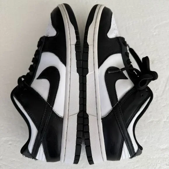 Size 7 Nike Dunk Low Panda Men's Colorblock Lace Up Black White Athletic Sneaker - Picture 6 of 10